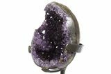 Sparkling Amethyst Geode With Metal Stand - Uruguay #342489-3